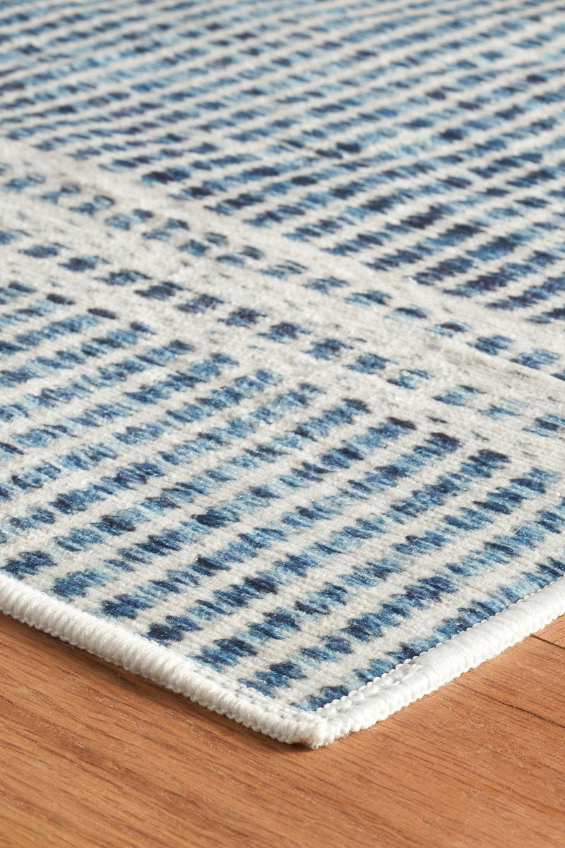 Dash & Albert Malta Machine Washable Rug 2'x3' Blue