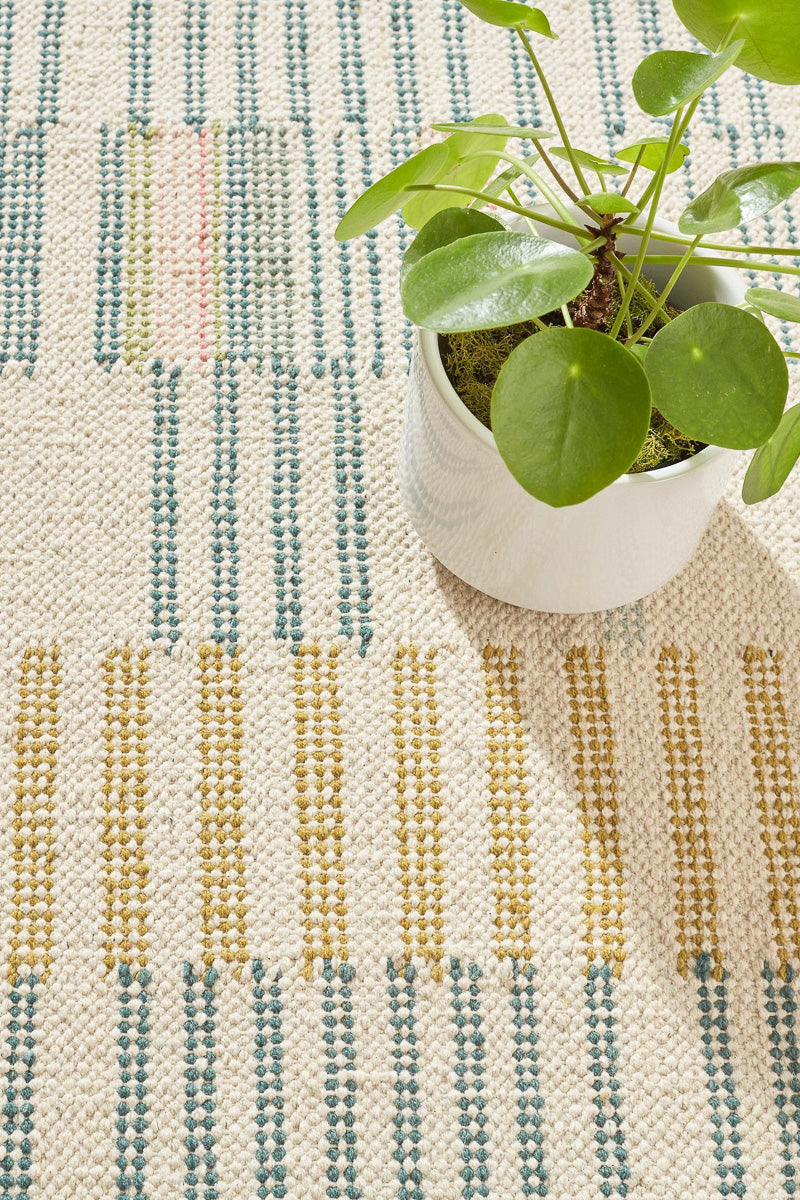 Dash & Albert Gemma Hand Loom Knotted Cotton Rug 3'x5' Juniper