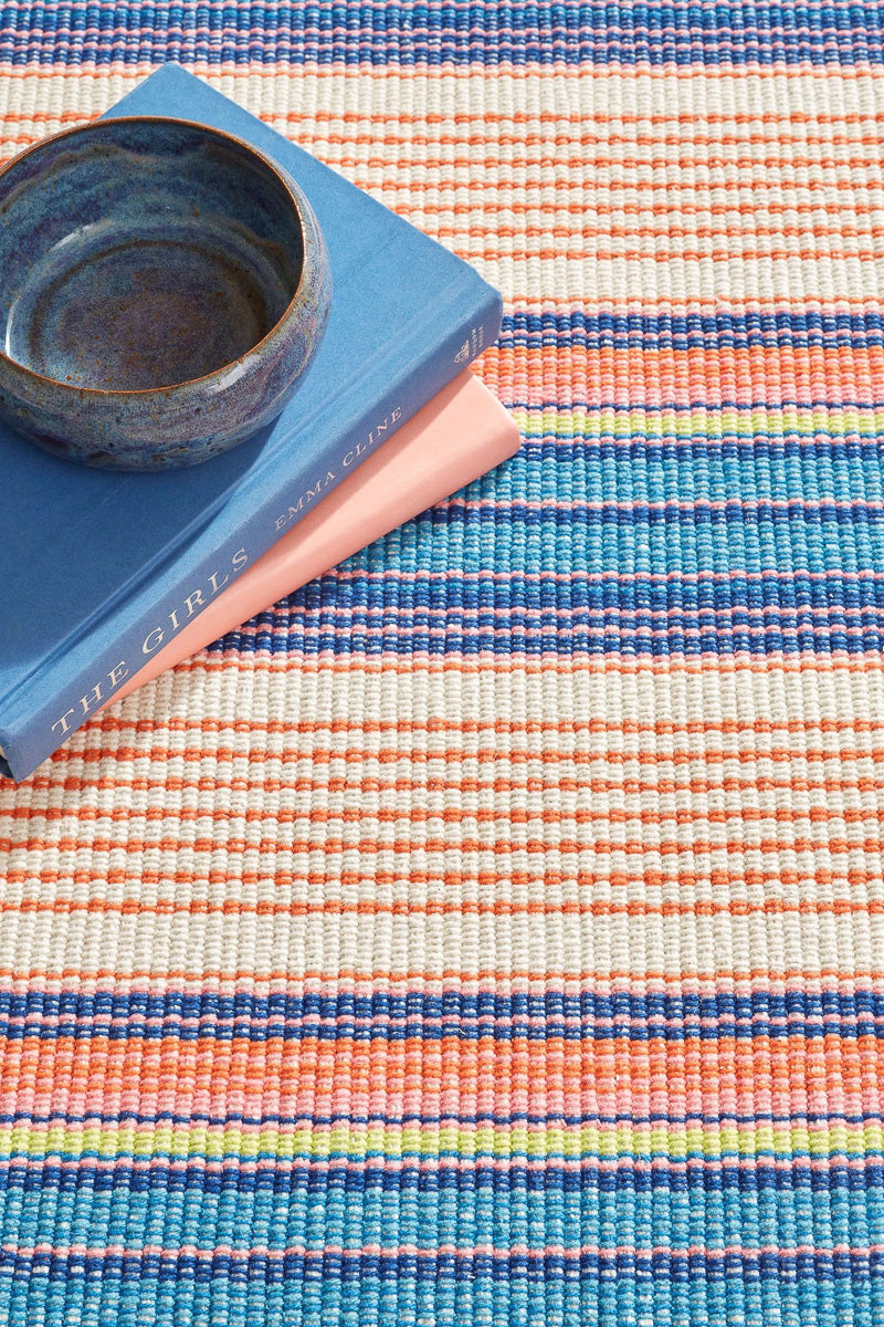 Dash & Albert Sloane Stripe Sunset Handwoven Cotton Rug 2x3