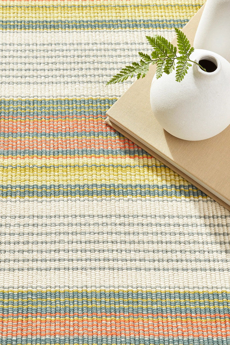 Dash & Albert Sloane Stripe Handwoven Cotton Rug 2'x3' Sprout