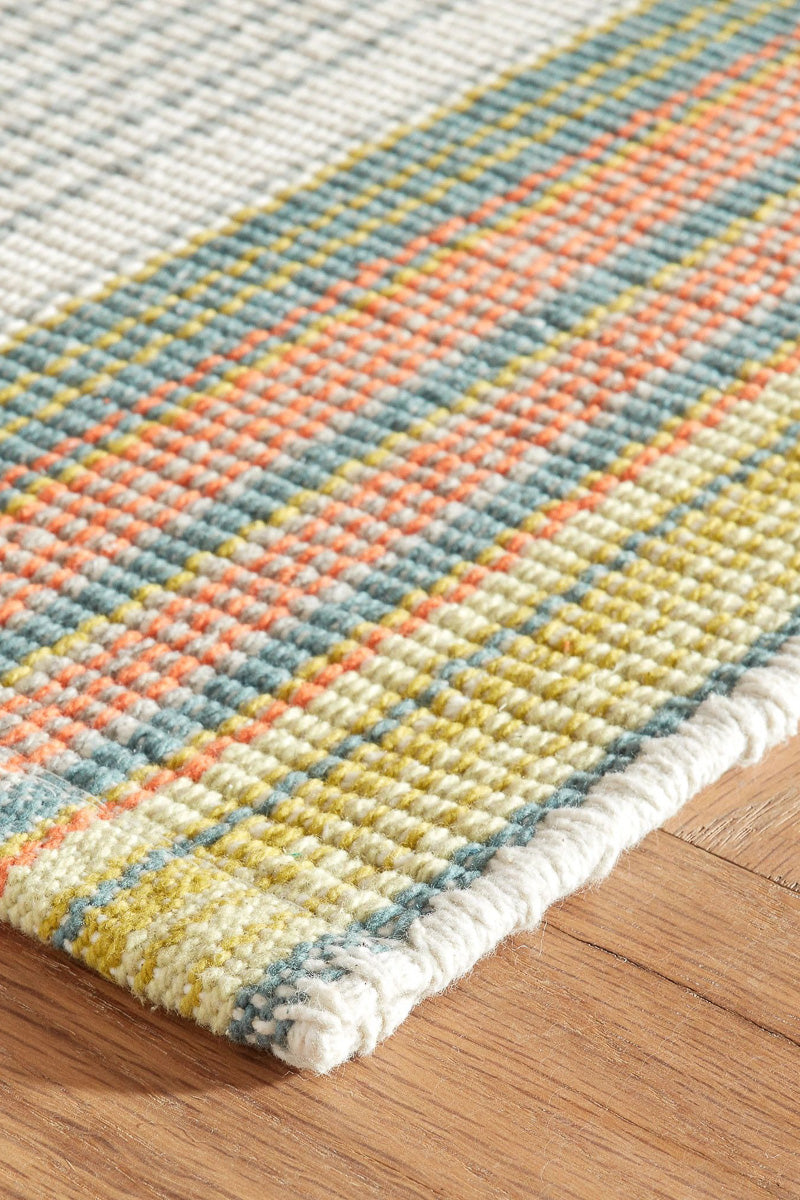 Dash & Albert Sloane Stripe Handwoven Cotton Rug 2'x3' Sprout
