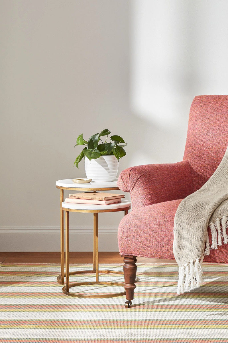 Dash & Albert Sloane Stripe Handwoven Cotton Rug 2'x3' Sprout