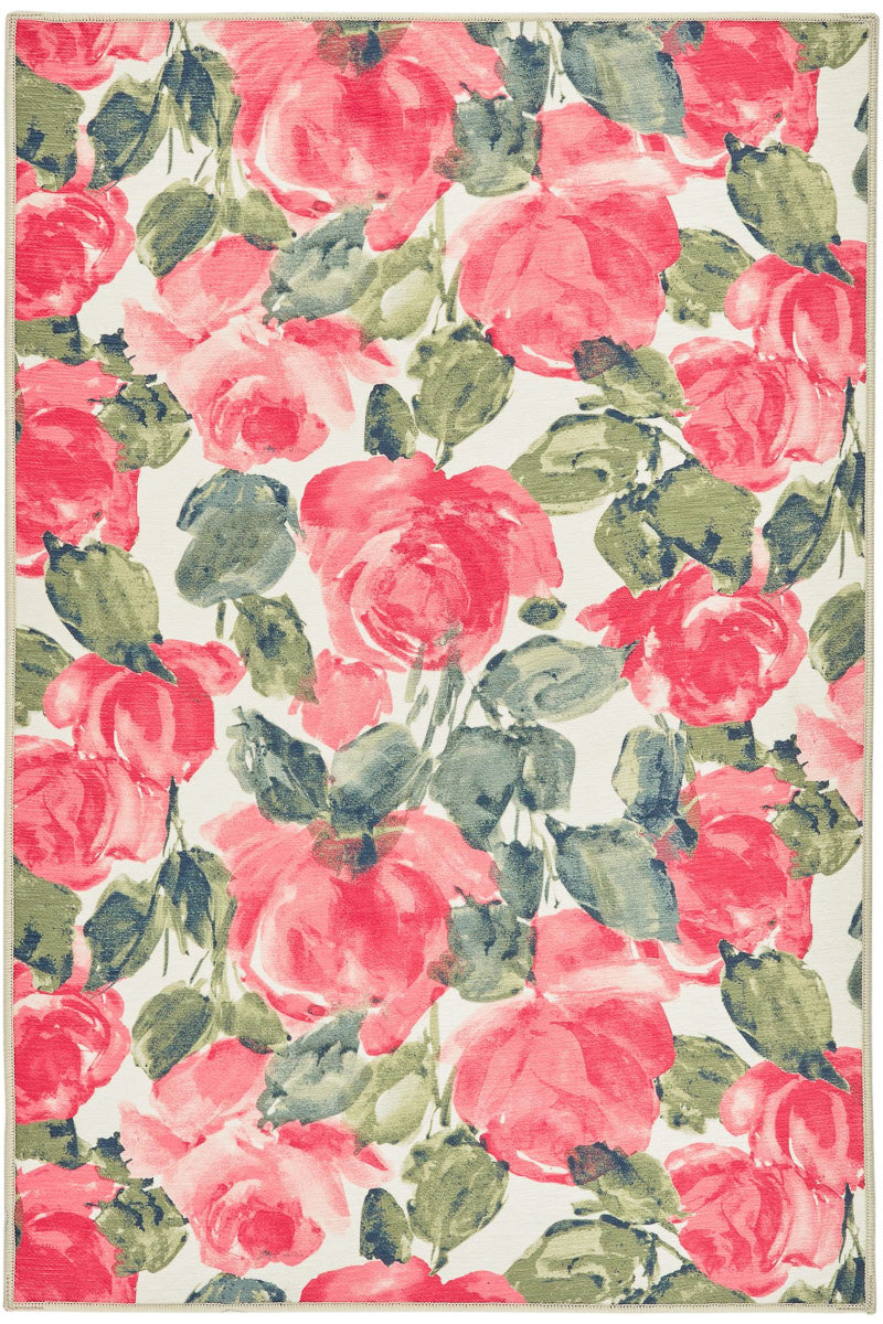 Dash & Albert Pretty Peonies Machine Washable Rug 2'x 3' Multi