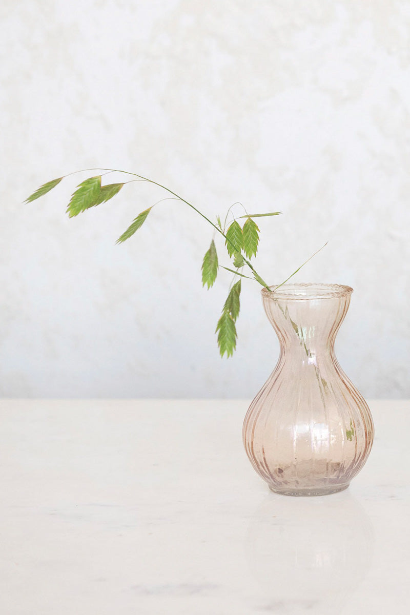 Creative Co-Op Debossed Glass Vase Medium