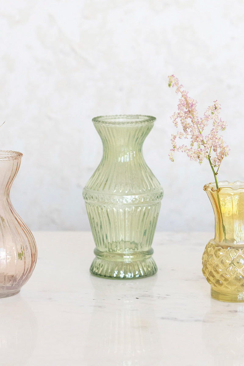 Creative Co-Op Debossed Glass Vase Large