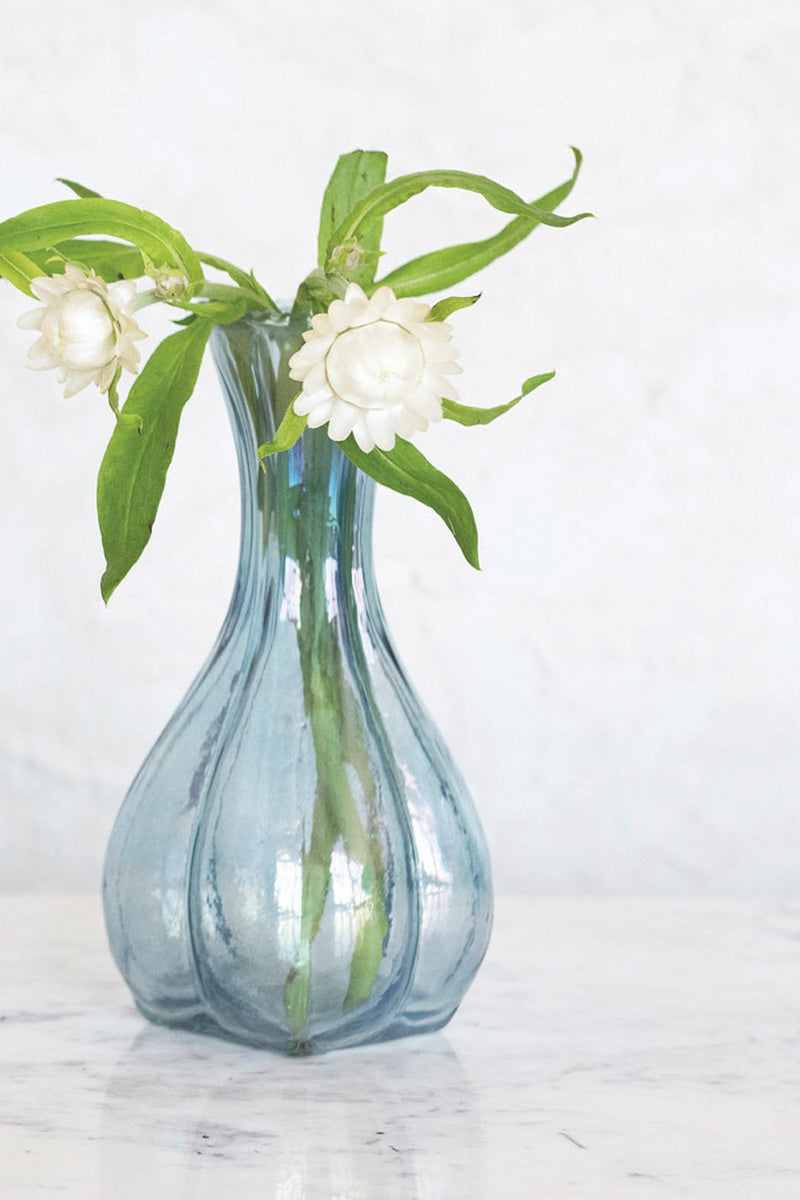 Creative Co-Op Debossed Glass Vase XLarge