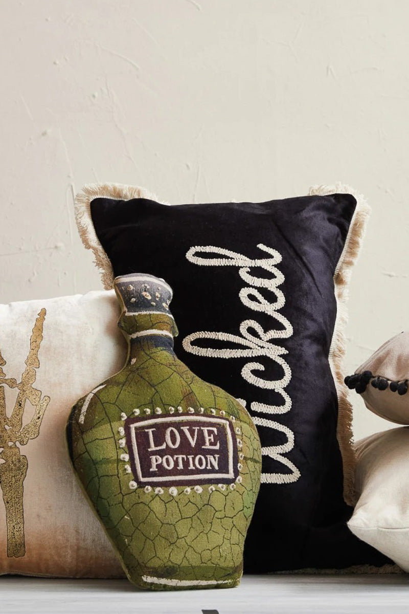 Pillow Potion Bottle Shaped Cotton Embroidery