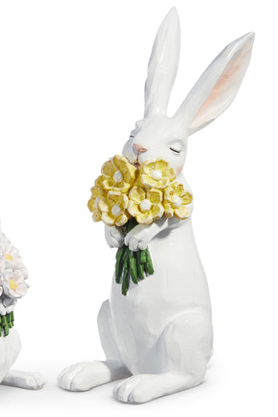 BUNNY WITH FLOWERS 8" LG