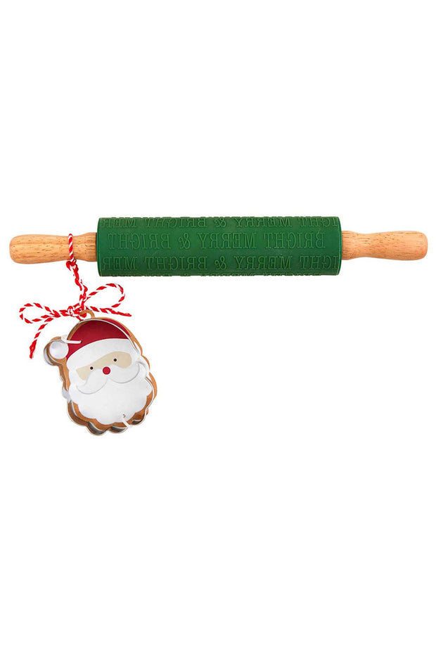 Rolling Pin & Cookie Cutter Merry & Bright Set