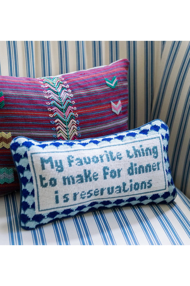 Reservations Needlepoint Pillow