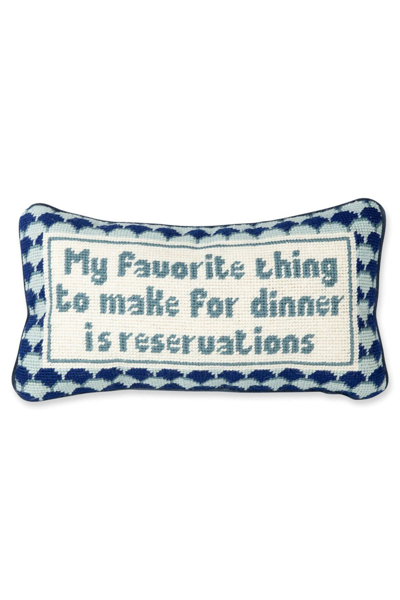 Reservations Needlepoint Pillow