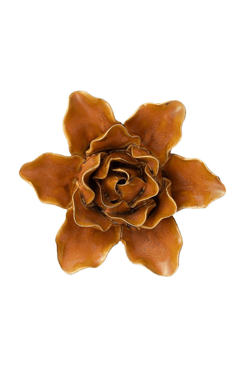 Chive Wall Art Ceramic Lily Flower Rust