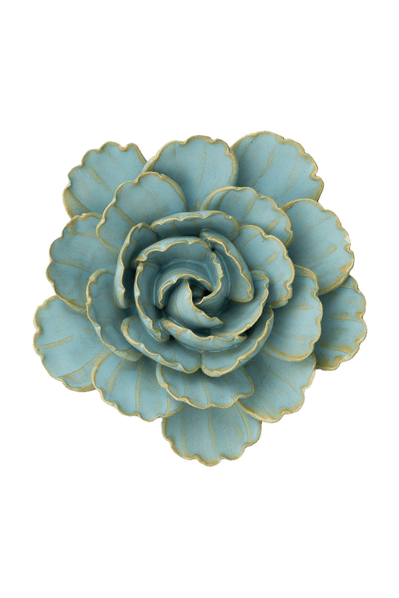 Chive Wall Art Ceramic Peony Flower Teal