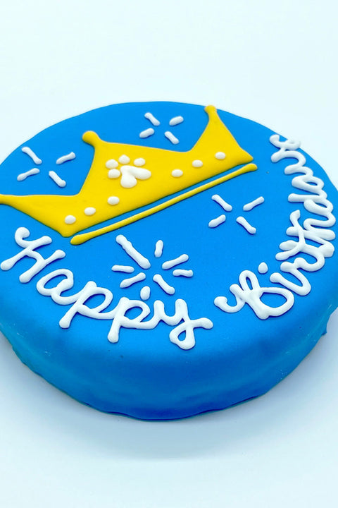 Sparkling Crown Birthday Chewy Oat Cake Blue
