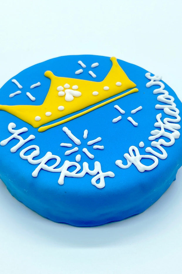 Sparkling Crown Birthday Chewy Oat Cake Blue