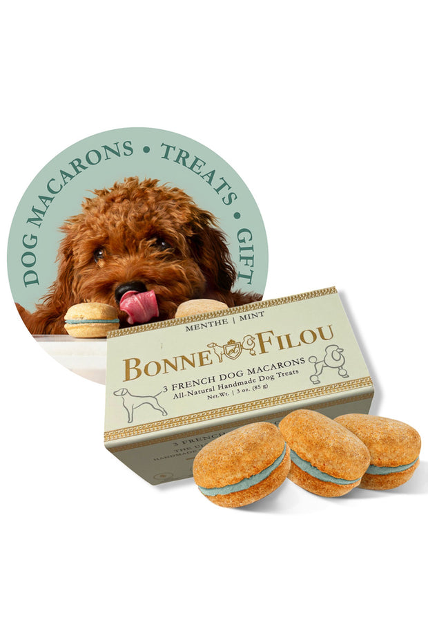 Bonne et Filou Mint Dog Macarons (Box of 3)