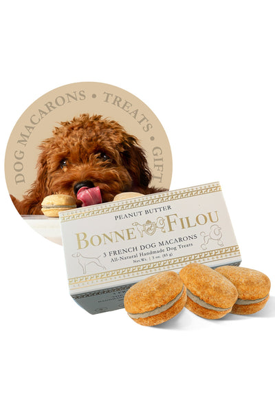Bonne et Filou Peanut Butter Dog Macarons (Box of 3)