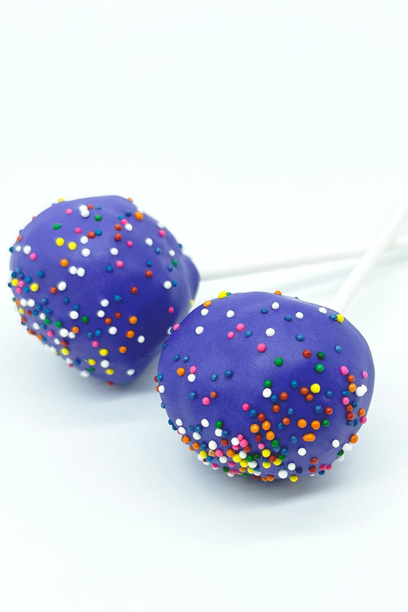 Rainbow Sprinkle Chewy Oat Cake Pop Purple