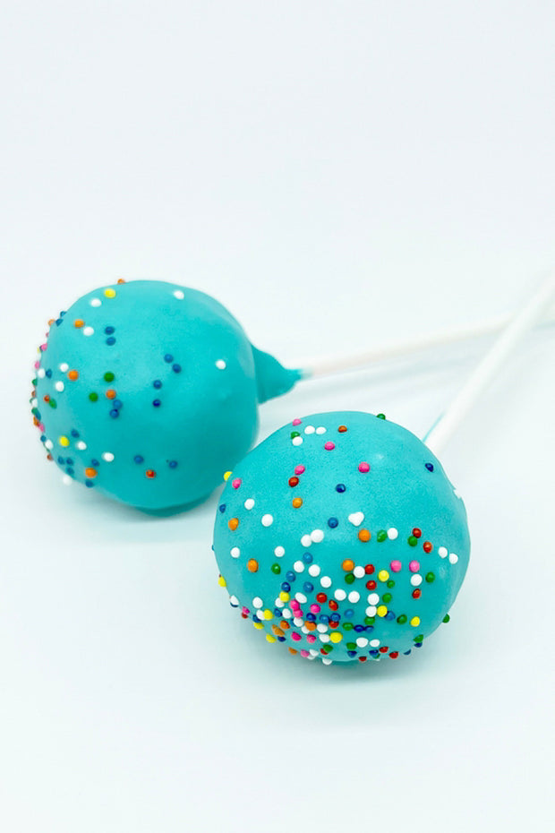 Rainbow Sprinkle Chewy Oat Cake Pop Turquoise