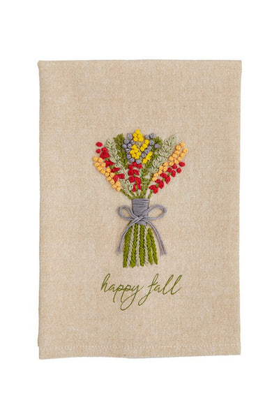 Towel Happy Fall French Knot