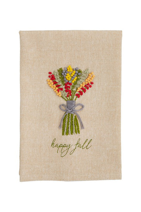 Towel Happy Fall French Knot