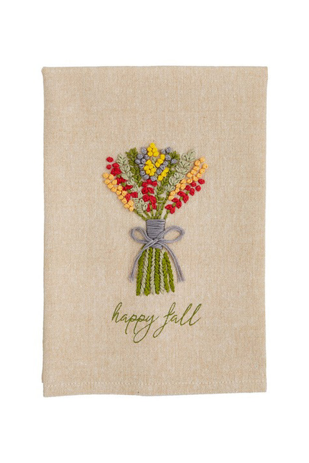 Towel Happy Fall French Knot