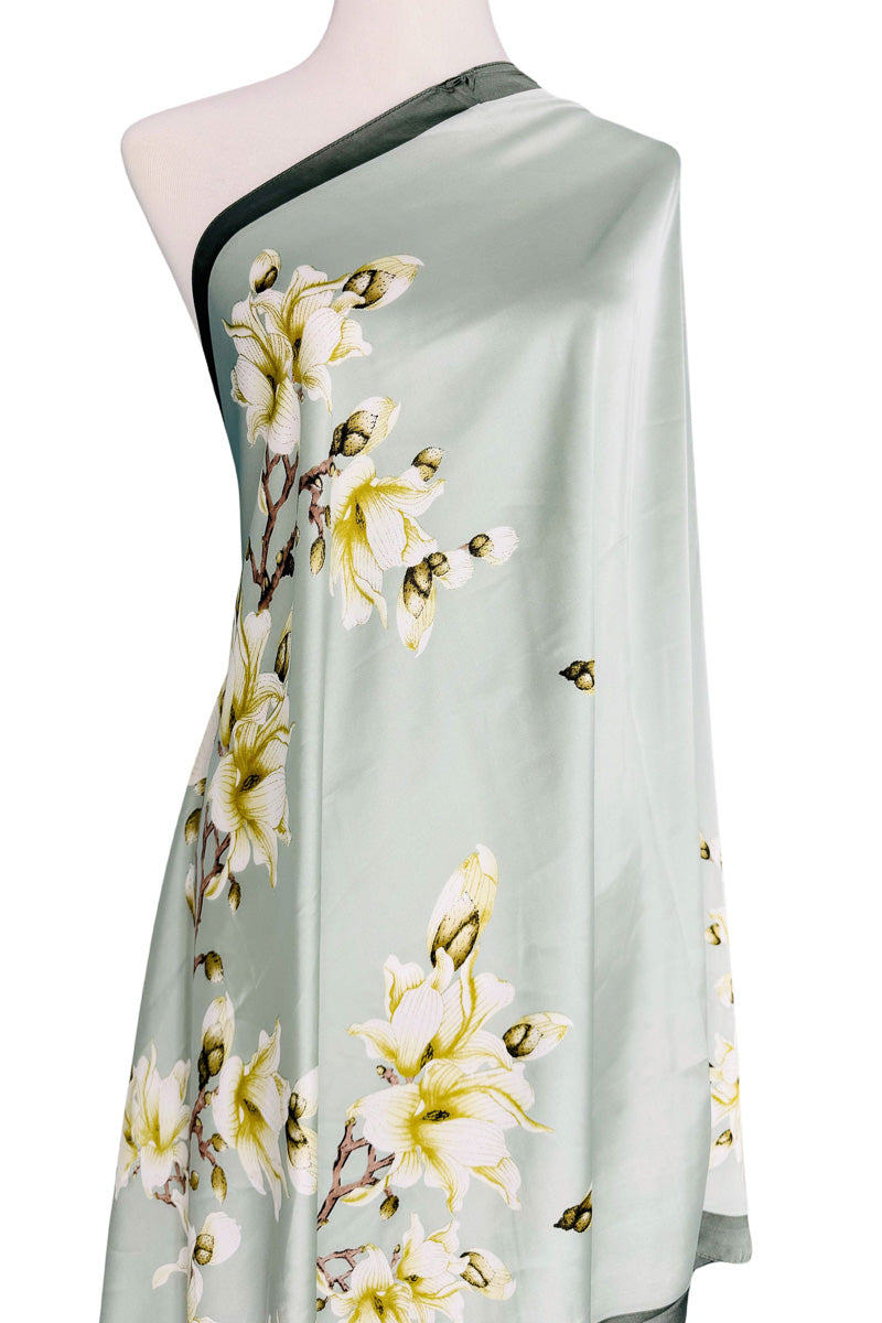 Silky Floral Scarf Aqua/Multi