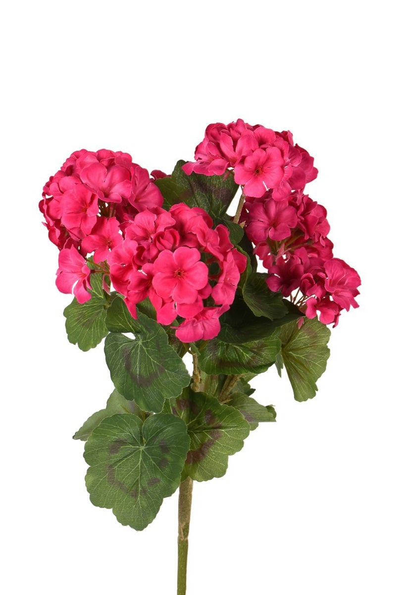 Faux Geranium Bush X7 18" Magenta