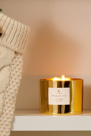 Thymes Gilded 3 Wick Candle Frasier Fir Gold