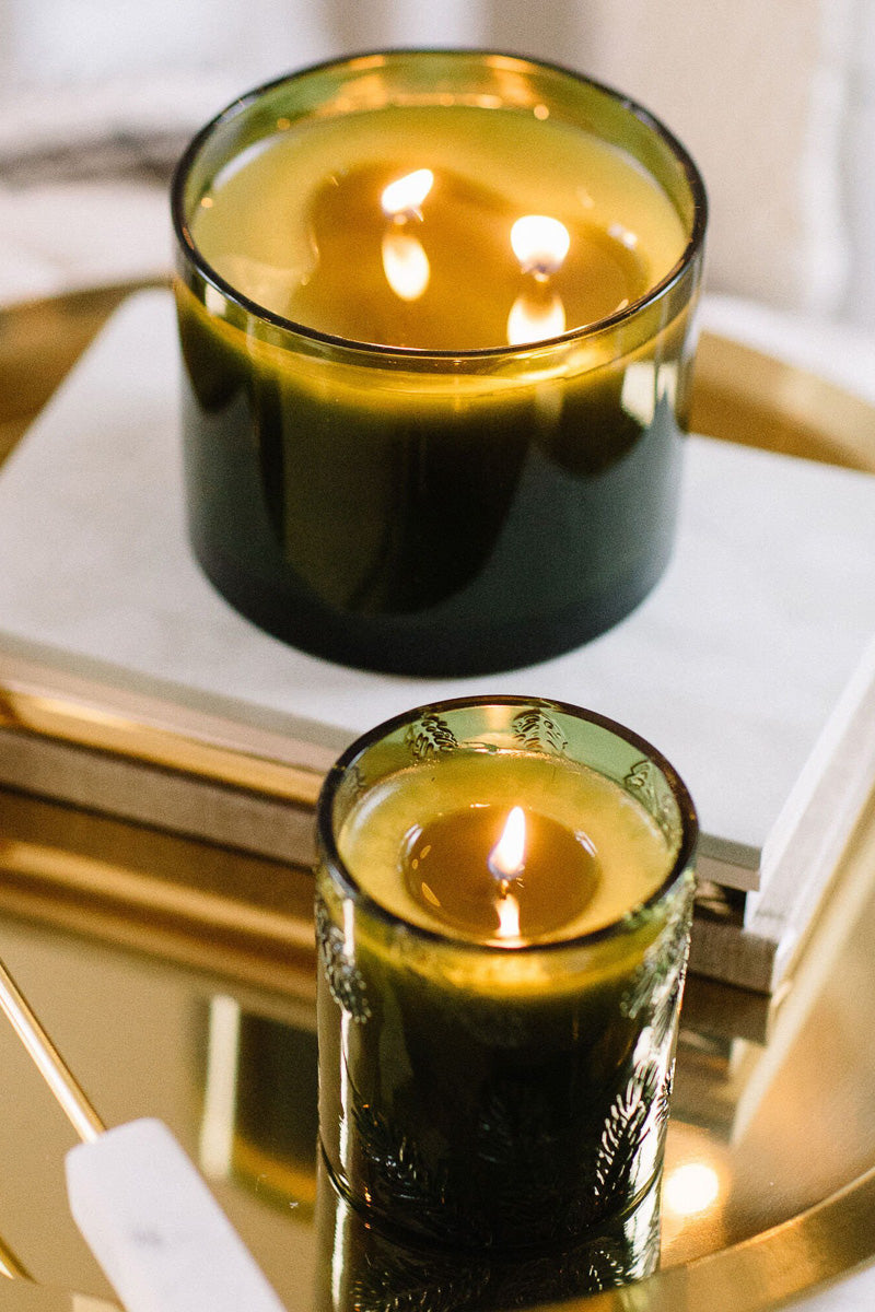 Thymes Frasier Fir Pine Needle Poured Candle Green 3-Wick