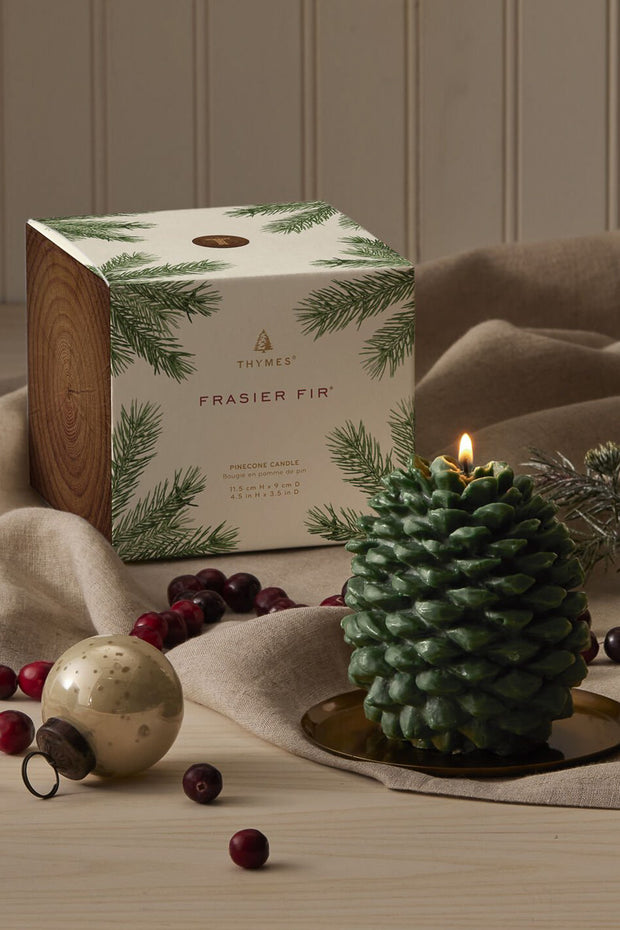 Thymes Candle Frasier Fir Pinecone and Tray