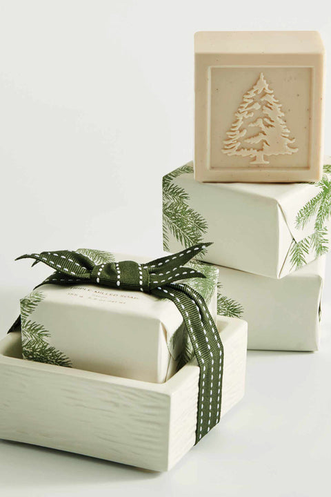 Thymes Bar Soap & Dish Set Frasier Fir