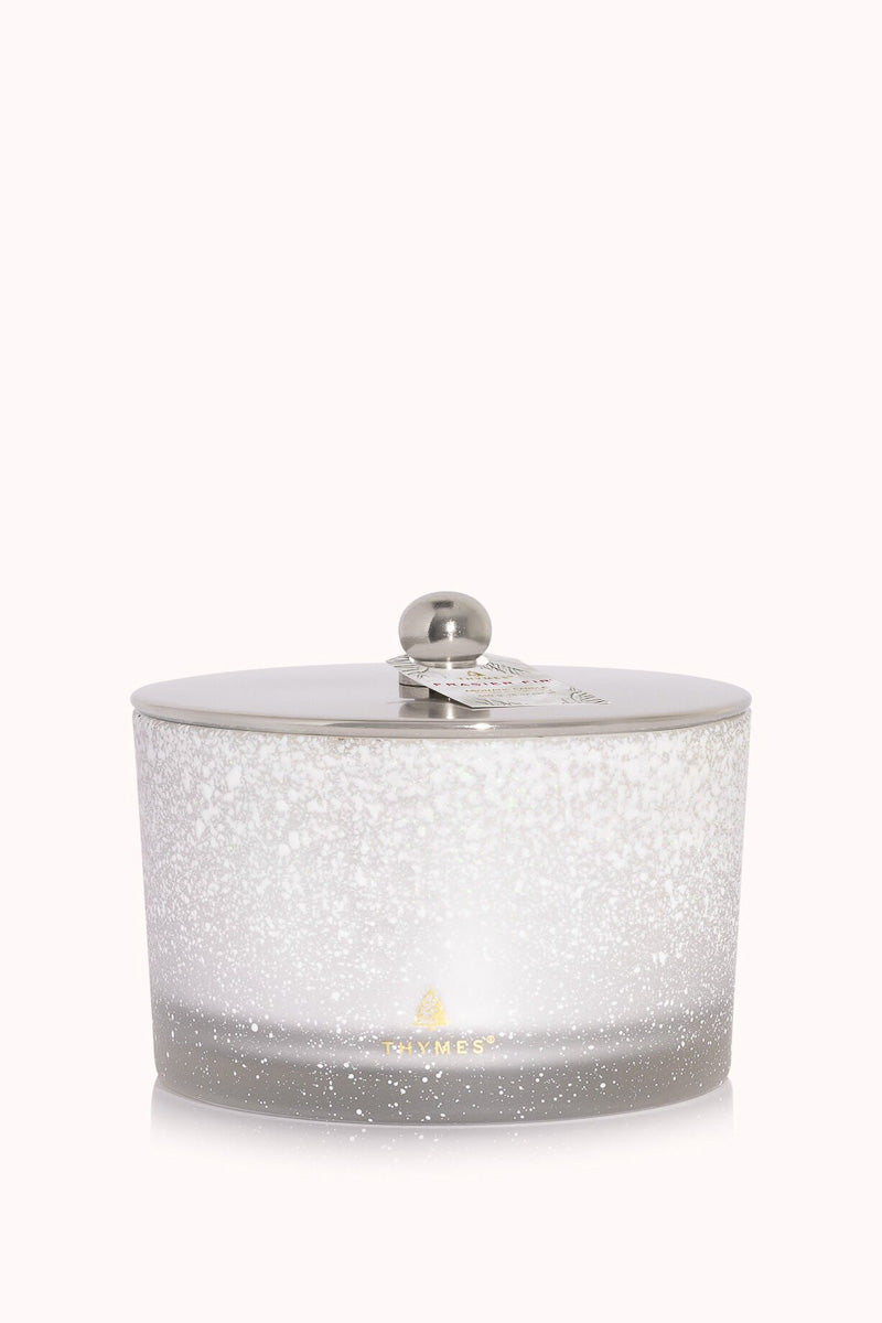 Thymes Frasier Fir Flocked Large Poured Candle 3-Wick