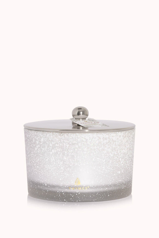 Thymes Flocked 3 Wick Candle Frasier Fir