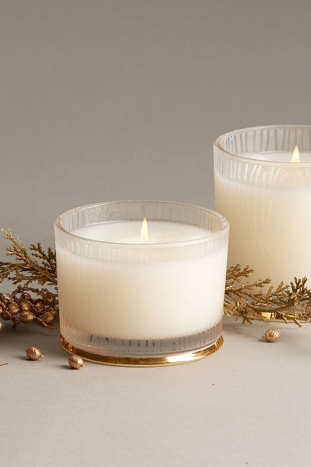 Thymes Gilded Candle Fraiser Fir Frosted Wood Grain Medium