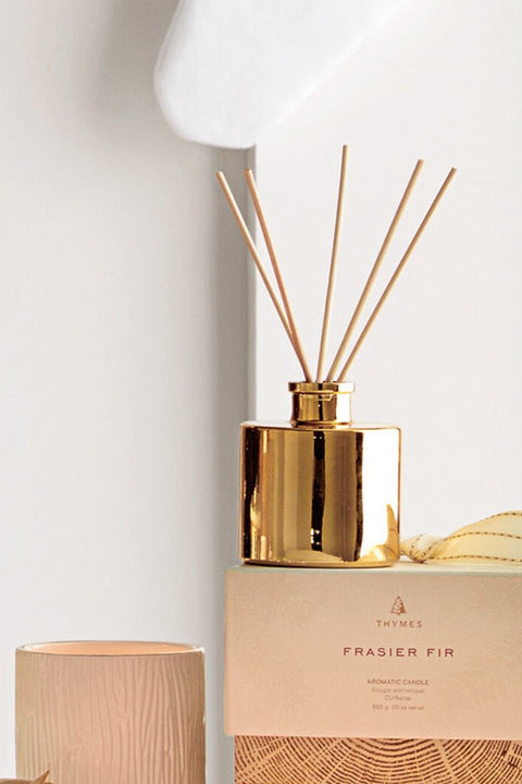 Thymes Gilded Reed Diffuser Frasier Fir Gold Petite