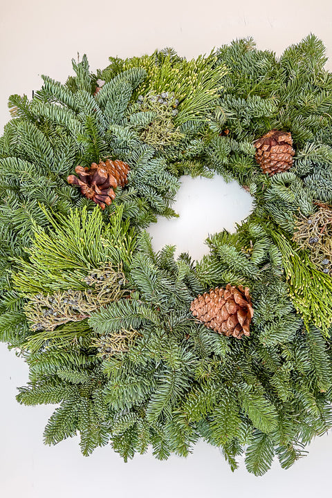 Wreath, Mixed Noble Fir 22"