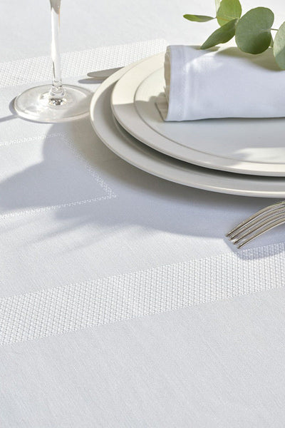 Garnier-Thiebaut Signature Blanc Tablecloth 61" x 61"