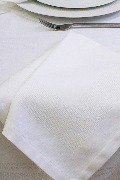 Garnier-Thiebaut Signature Blanc Tablecloth 61" x 102"