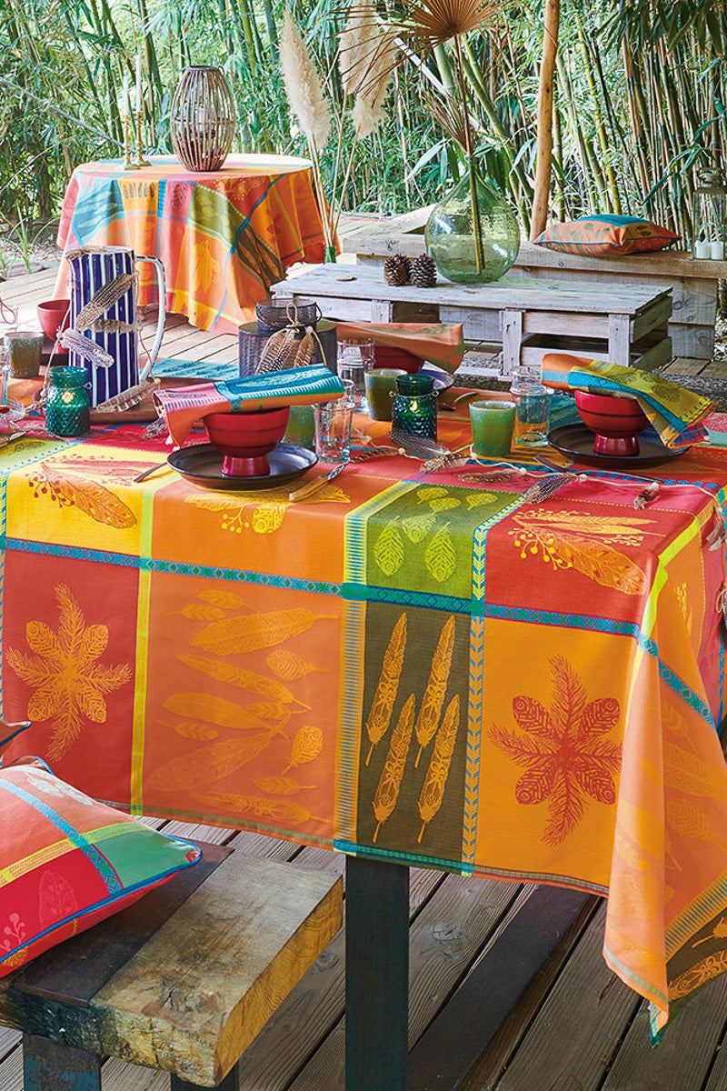 Garnier-Thiebaut Mille Phoenix Automne Tablecloth 69"x69"