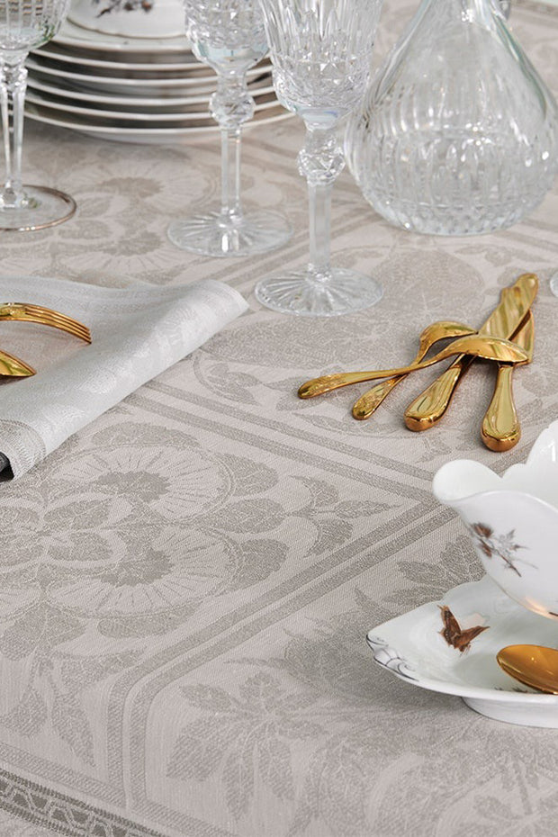 Garnier-Thiebaut Harmonie Beige Tablecloth 69“ x 100”