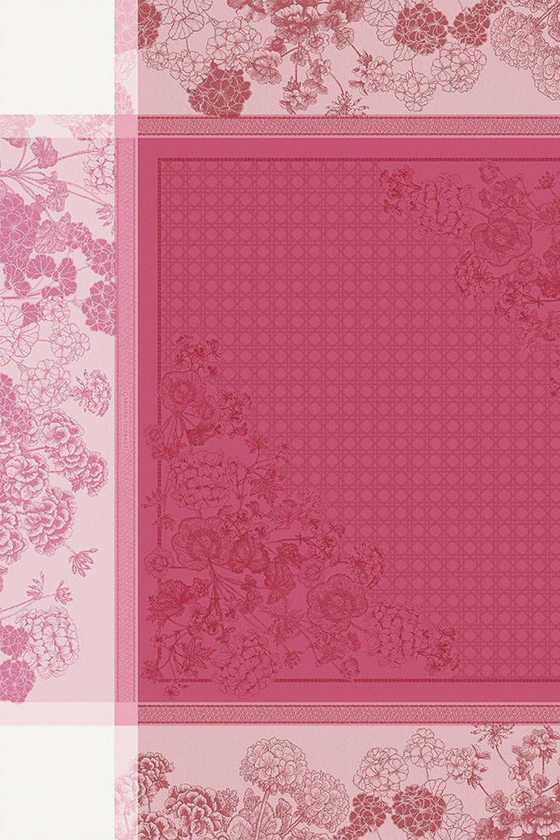 Garnier-Thiebaut Geraniums Tablecloth 69"x69" Rose