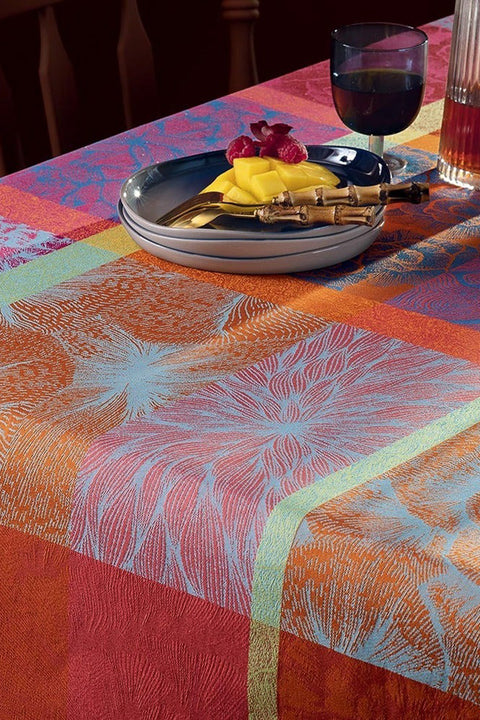 Garnier-Thiebaut Mille Vegetaux Sunset Tablecloth 69" x 98"