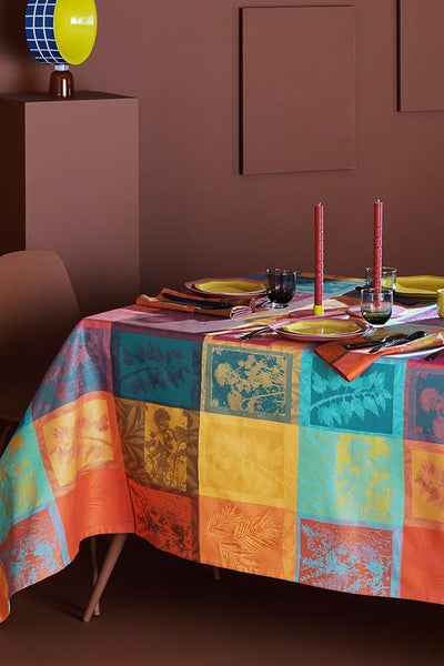 Garnier-Thiebaut Mille Vegetaux Sunset Tablecloth 69" x 98"