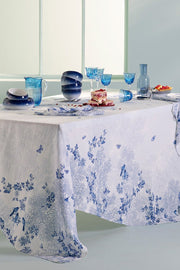 Garnier-Thiebaut Voliere Bleu Tablecloth 61“ x 102”