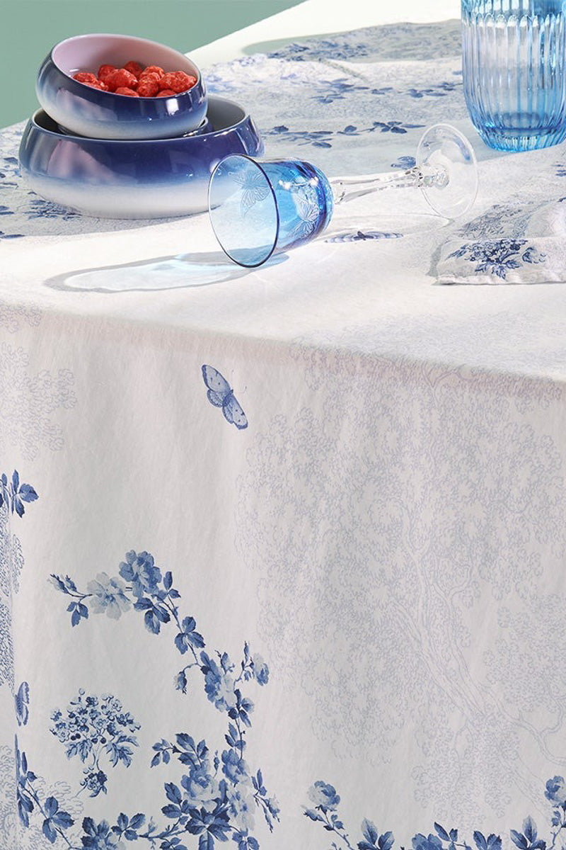 Garnier-Thiebaut Voliere Tablecloth 61"x120" Bleu