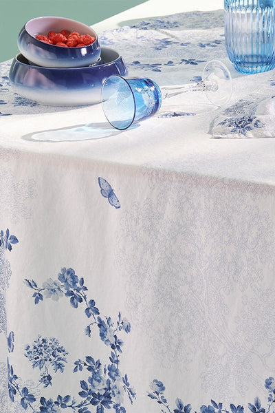 Garnier-Thiebaut Voliere Bleu Tablecloth 61“ x 61”