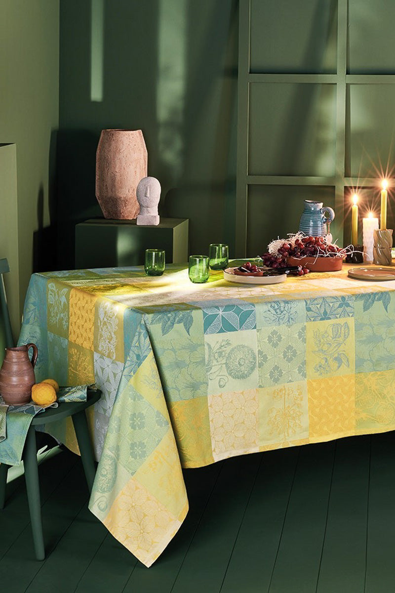 Garnier-Thiebaut Mille Parfums Coated Tablecloth 69"x69" Limoni