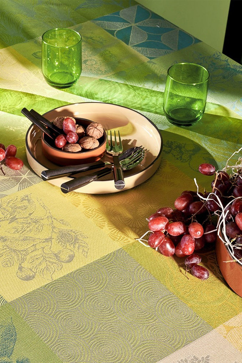 Garnier-Thiebaut Mille Parfums Coated Tablecloth 69"x69" Limoni