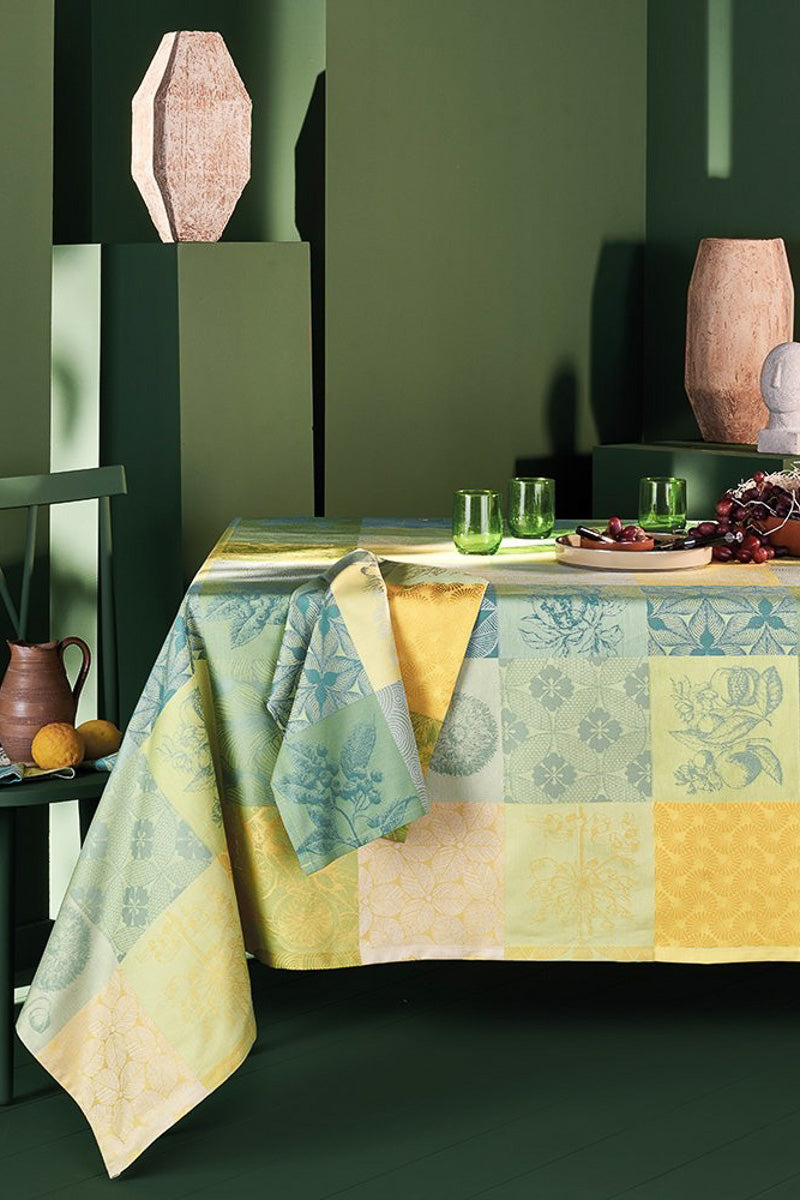 Garnier-Thiebaut Mille Parfums Coated Tablecloth 69"x69" Limoni